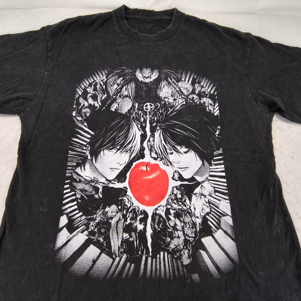 Death Note Anime Graphic Short Sleeve Crew Neck T-Shirt Mens Size XL Black